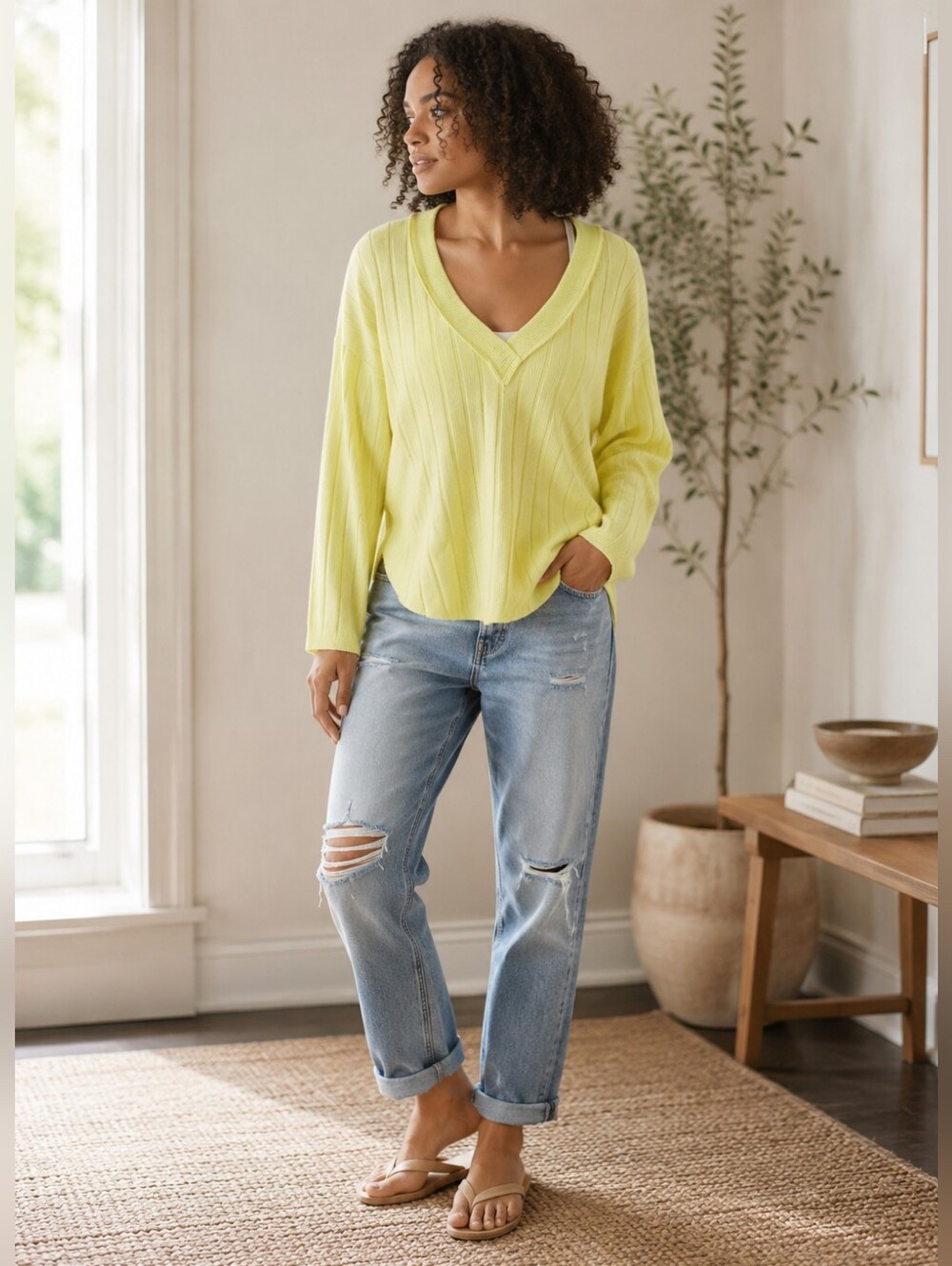Out From Under Urban Outfitters Raleigh V-neck Pullover Sweater Women's Small